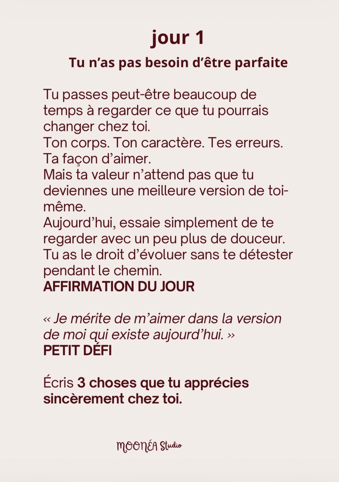 TU ES PARFAITE — 30 jours pour apprendre à te regarder autrement