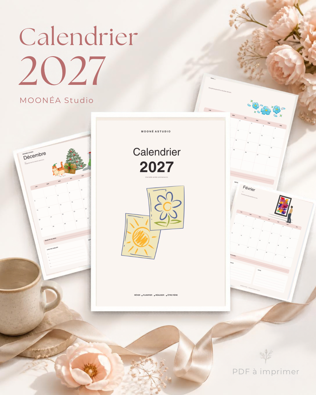 Calendrier 2027 à imprimer – MOONÉA Studio